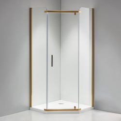KABINA PRYSZNICOWA PIĘCIOKĄTNA KZ91B ZŁOTY 90x90 CM