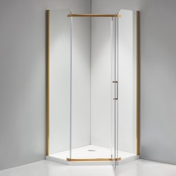 KABINA PRYSZNICOWA PIĘCIOKĄTNA KZ91B ZŁOTY 90x90 CM