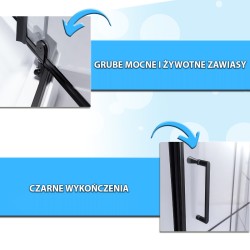 KABINA PRYSZNICOWA PIĘCIOKĄTNA Z BRODZIKIEM BS06B/ST07B CZARNY/BIAŁY 90x90 CM