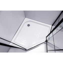 KABINA PRYSZNICOWA PIĘCIOKĄTNA Z BRODZIKIEM BS06B/SXL07B CZARNA/BIAŁY 90x90 CM