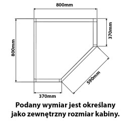 KABINA PRYSZNICOWA PIĘCIOKĄTNA Z BRODZIKIEM BS07A/SXL07A CZARNY/BIAŁY 80x80 CM