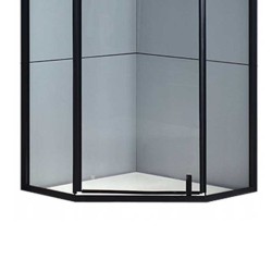 KABINA PRYSZNICOWA PIĘCIOKĄTNA Z BRODZIKIEM KZ4026A/ST07A CZARNA/CZARNY 80x80 CM