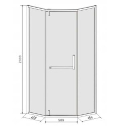 KABINA PRYSZNICOWA PIĘCIOKĄTNA Z BRODZIKIEM KZ4026B/ST07B CZARNA/CZARNY 90x90 CM