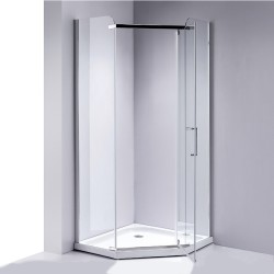 KABINA PRYSZNICOWA PIĘCIOKĄTNA Z BRODZIKIEM KZ91B/ST07B CHROM/BIAŁY 90x90 CM