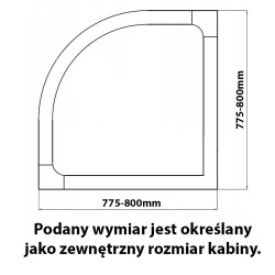KABINA PRYSZNICOWA PÓŁOKRĄGŁA KZ4050B CHROM 80x80 CM
