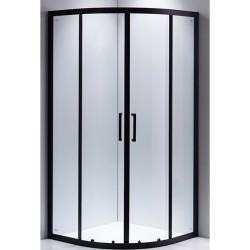 KABINA PRYSZNICOWA PÓŁOKRĄGŁA Z BRODZIKIEM BS01B/ST01B CZARNA/BIAŁY 90x90 CM