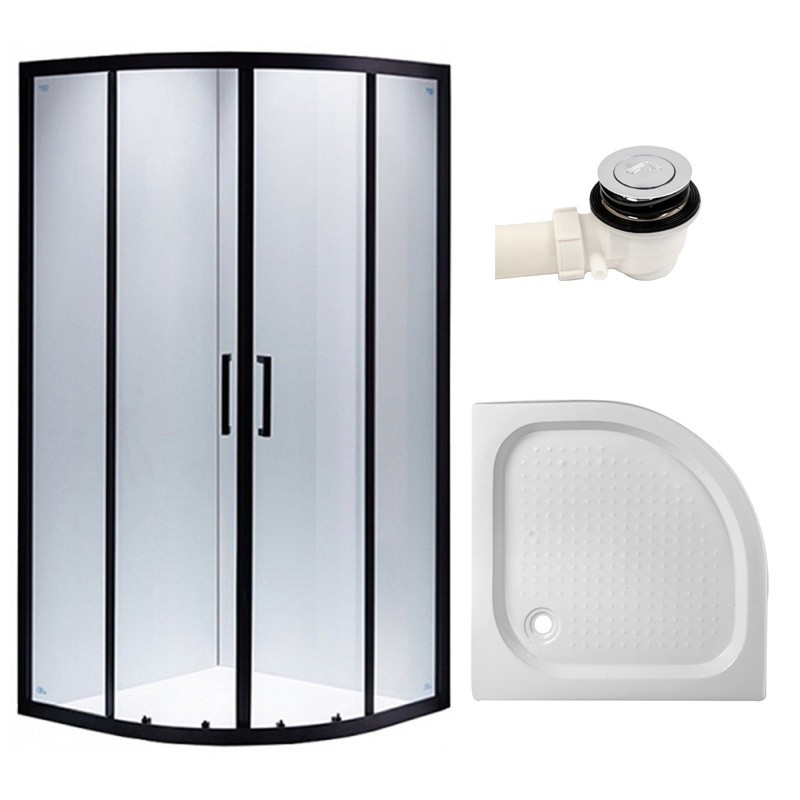 KABINA PRYSZNICOWA PÓŁOKRĄGŁA Z BRODZIKIEM BS01B/SXL01B CZARNA/BIAŁY 90x90 CM KABINA PRYSZNICOWA PÓŁOKRĄGŁA Z BRODZIKIEM BS01B/SXL01B CZARNA/BIAŁY 90x90 CM