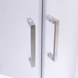 KABINA PRYSZNICOWA PÓŁOKRĄGŁA Z BRODZIKIEM KZ101B/ST01B CHROM/BIAŁY 90x90 CM