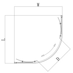 KABINA PRYSZNICOWA PÓŁOKRĄGŁA Z BRODZIKIEM KZ101B/ST01B CHROM/BIAŁY 90x90 CM