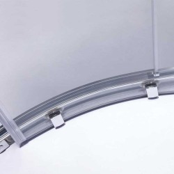 KABINA PRYSZNICOWA PÓŁOKRĄGŁA Z BRODZIKIEM KZ101B/ST01B CHROM/BIAŁY 90x90 CM