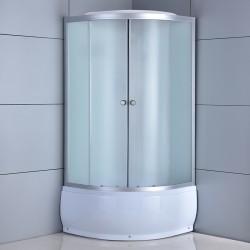 KABINA PRYSZNICOWA PÓŁOKRĄGŁA Z BRODZIKIEM WSH301C MAT CHROM 100x100 CM
