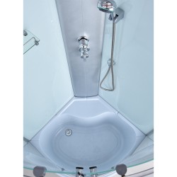 KABINA PRYSZNICOWA PÓŁOKRĄGŁA Z BRODZIKIEM WSH301C MAT CHROM 100x100 CM