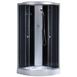 KABINA PRYSZNICOWA PÓŁOKRĄGŁA Z BRODZIKIEM WSH302A CHROM 80x80 CM
