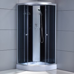 KABINA PRYSZNICOWA PÓŁOKRĄGŁA Z BRODZIKIEM WSH302A CHROM 80x80 CM