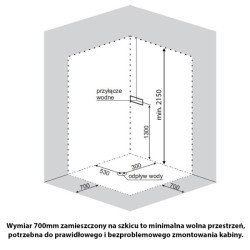KABINA PRYSZNICOWA PÓŁOKRĄGŁA Z BRODZIKIEM WSH302A CHROM 80x80 CM