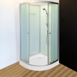 KABINA PRYSZNICOWA PÓŁOKRĄGŁA Z BRODZIKIEM WSH305A MAT CHROM 80x80 CM