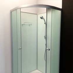 KABINA PRYSZNICOWA PÓŁOKRĄGŁA Z BRODZIKIEM WSH305A MAT CHROM 80x80 CM