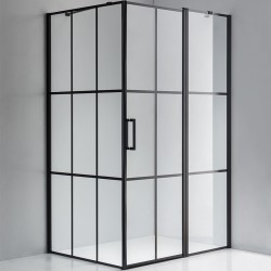 KABINA PRYSZNICOWA PROSTOKĄTNA BS03A CZARNA 100x90 CM