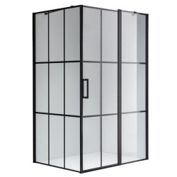 KABINA PRYSZNICOWA PROSTOKĄTNA BS03B CZARNA 110x90 CM