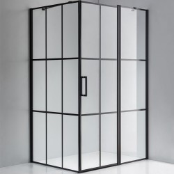 KABINA PRYSZNICOWA PROSTOKĄTNA BS03B CZARNA 110x90 CM