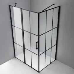 KABINA PRYSZNICOWA PROSTOKĄTNA BS03B CZARNA 110x90 CM