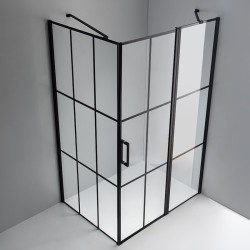 KABINA PRYSZNICOWA PROSTOKĄTNA BS03B CZARNA 110x90 CM