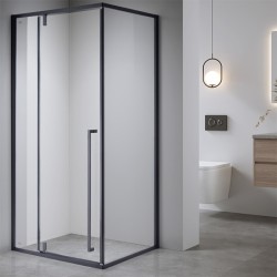 KABINA PRYSZNICOWA PROSTOKĄTNA BS12C CZARNA 120x80 CM