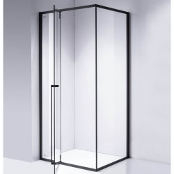KABINA PRYSZNICOWA PROSTOKĄTNA BS12D CZARNA 90x80 CM
