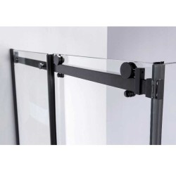KABINA PRYSZNICOWA PROSTOKĄTNA BS15A CZARNA 100x80 CM