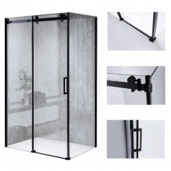 KABINA PRYSZNICOWA PROSTOKĄTNA BS15C CZARNA 120x80 CM