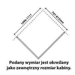 KABINA PRYSZNICOWA PROSTOKĄTNA KZ02C CZARNA 110x80 CM
