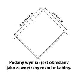 KABINA PRYSZNICOWA PROSTOKĄTNA KZ03A CHROM 100x90 CM