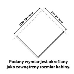 KABINA PRYSZNICOWA PROSTOKĄTNA Z BRODZIKIEM KZ02D/ST03C CHROM/BIAŁY 120X80 CM