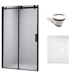 KABINA PRYSZNICOWA PROSTOKĄTNA Z BRODZIKIEM KZ03D/ST06C CHROM/BIAŁY 120x100 CM