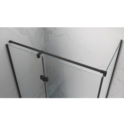 KABINA PRYSZNICOWA PROSTOKĄTNA Z BRODZIKIEM KZ03D/ST06C CZARNA/BIAŁY 120x100 CM