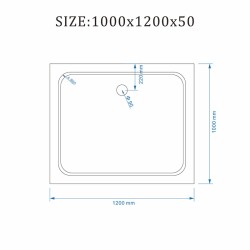 KABINA PRYSZNICOWA PROSTOKĄTNA Z BRODZIKIEM KZ03D/ST06C CZARNA/BIAŁY 120x100 CM