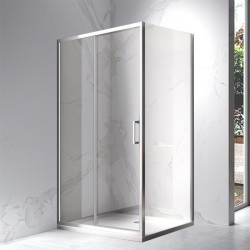 KABINA PRYSZNICOWA PROSTOKĄTNA Z BRODZIKIEM KZ103C/ST03C CHROM/BIAŁY 120x80 CM