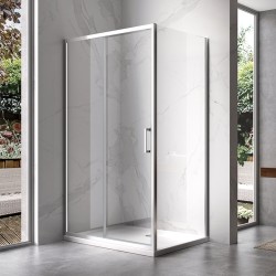 KABINA PRYSZNICOWA PROSTOKĄTNA Z BRODZIKIEM KZ103C/ST03C CHROM/BIAŁY 120x80 CM