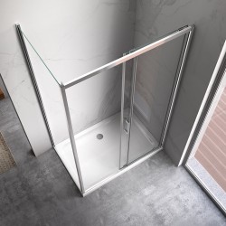 KABINA PRYSZNICOWA PROSTOKĄTNA Z BRODZIKIEM KZ103C/ST03C CHROM/BIAŁY 120x80 CM