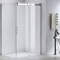 KABINA PRYSZNICOWA PROSTOKĄTNA Z BRODZIKIEM KZ203A/ST03A CHROM/CZARNY 100x80 CM