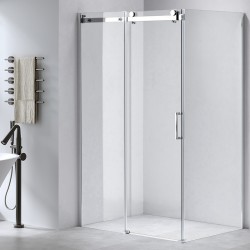 KABINA PRYSZNICOWA PROSTOKĄTNA Z BRODZIKIEM KZ203C/ST03C CHROM/CZARNY 120x80 CM