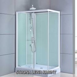 KABINA PRYSZNICOWA PROSTOKĄTNA Z BRODZIKIEM WSH307L LEWA CHROM 120x80 CM