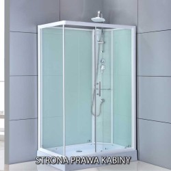 KABINA PRYSZNICOWA PROSTOKĄTNA Z BRODZIKIEM WSH307R PRAWA CHROM 120x80 CM