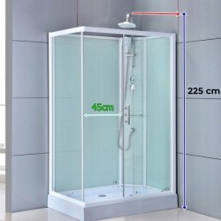KABINA PRYSZNICOWA PROSTOKĄTNA Z BRODZIKIEM WSH307R PRAWA CHROM 120x80 CM