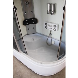 KABINA PRYSZNICOWA Z HYDROMASAŻEM I SAUNĄ WSH7106LWS LEWA BIAŁA 120x80 CM