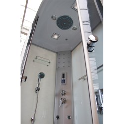 KABINA PRYSZNICOWA Z HYDROMASAŻEM I SAUNĄ WSH7106LWS LEWA BIAŁA 120x80 CM