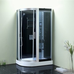 KABINA PRYSZNICOWA Z HYDROMASAŻEM MONAKO 9914L LEWA CHROM 120x85 CM