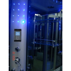KABINA PRYSZNICOWA Z HYDROMASAŻEM MONAKO 9914R PRAWA CHROM 120x85 CM