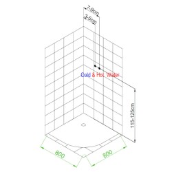 KABINA PRYSZNICOWA Z HYDROMASAŻEM PUERTO 01A 80x80 CM