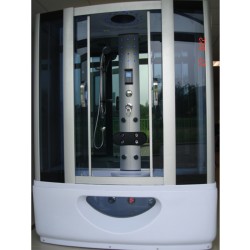 KABINA PRYSZNICOWA Z HYDROMASAŻEM SANDRA 9944A BIAŁA 145x85 CM